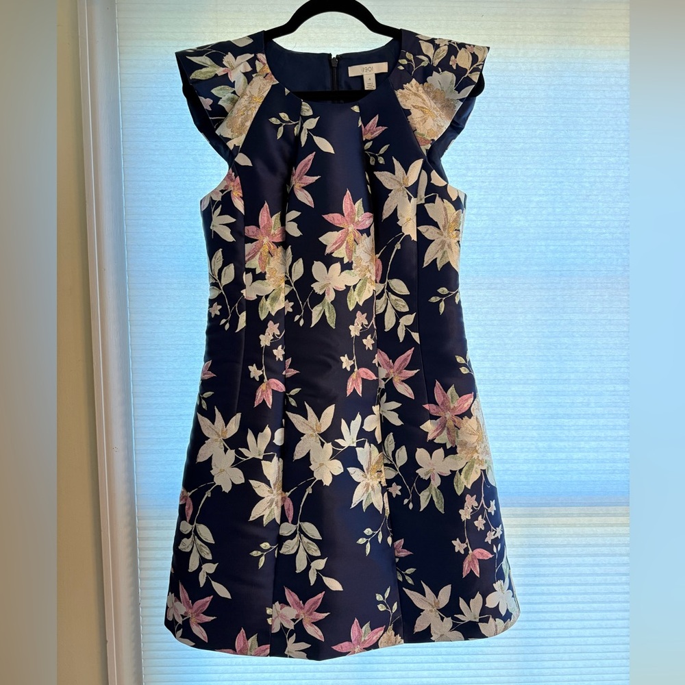 1901 Navy Floral Dress